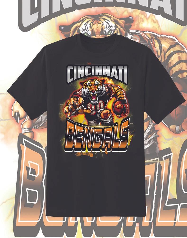 Cincinnati Bengals Attack Shirt Sizes!! Youth-6XL M