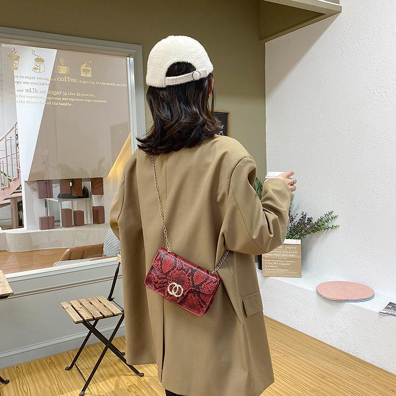 Kleine quadratische Tasche mit Schlangenmuster 2025 Wind neue Mini-Handytasche Ketten-Schultertasche Umhängetasche