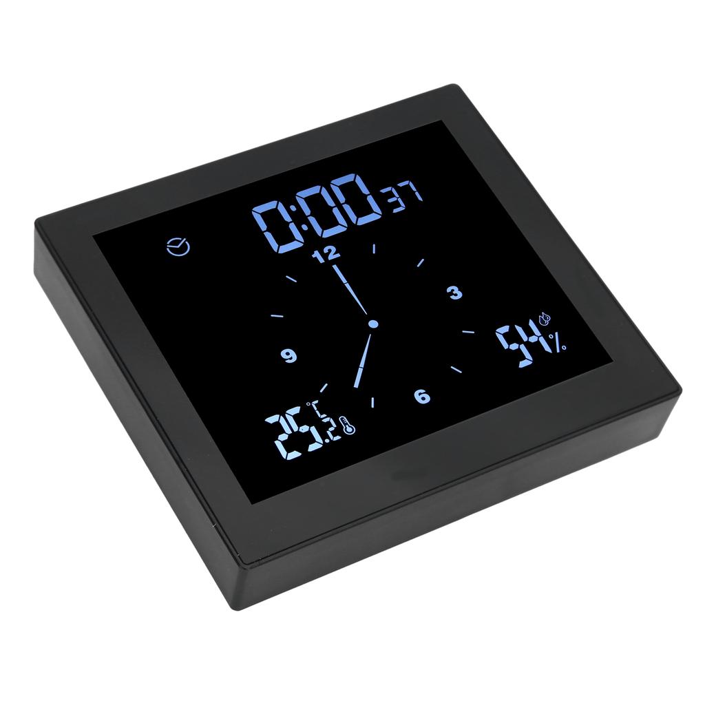 TS-WP10 Shower Clock Innovative Timer Waterproof Thermometer Hygrometer Bathroom Supply(Black )