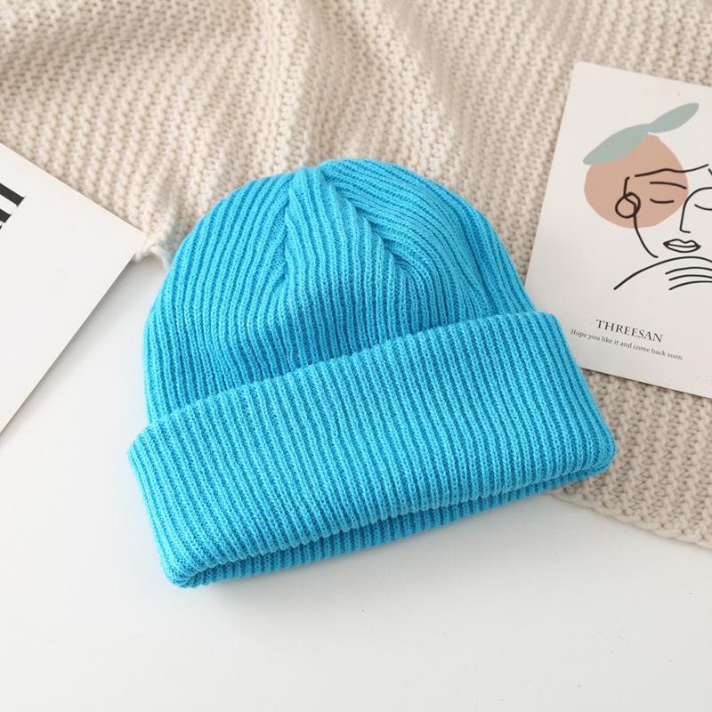 Wholesale New Winter Women Windproof Thickened Warm Unisex Custom Logo Sport Beanie Hats небесно-голубой
