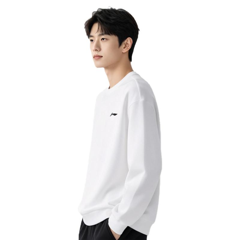 Men's Li-Ning Sweatshirts Men's White Crew Neck Moderate Other