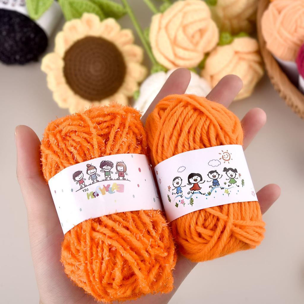 12Color Set Kids DIY Knitting Crochet Yarns Colorful Material For Needlework Sewing Hand Crafting Wool Ball Hat Dolls Soft Sewin