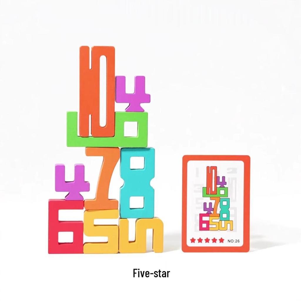 Wooden Digital Building Block Set: Educational Toys for Imagination & Concentration, Suitable for Children Aged 0-3