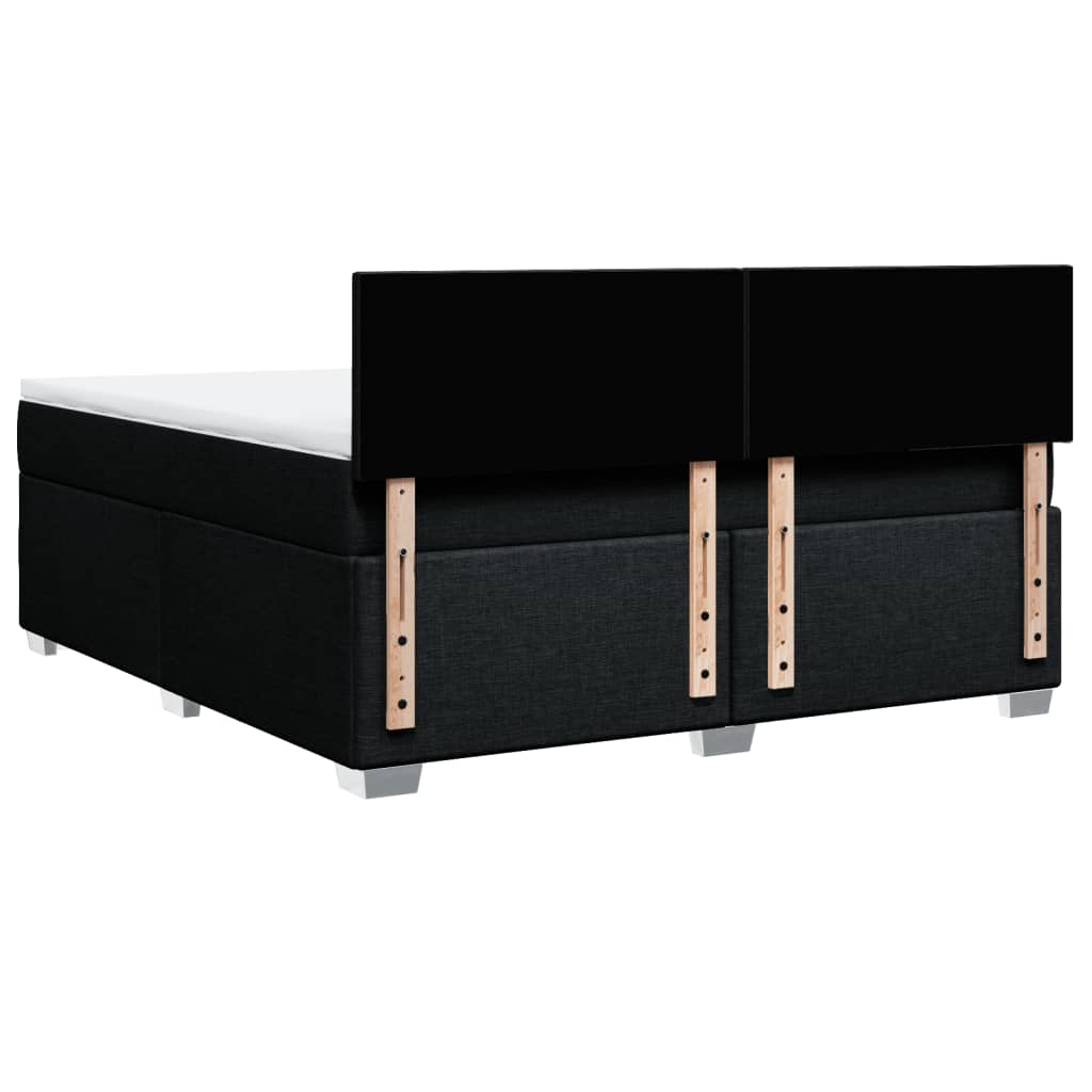 Box Spring Bed with Mattress Black 180 x 200 cm Fabric