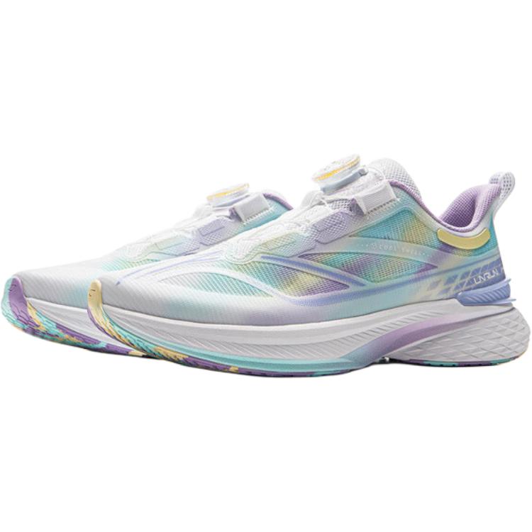 Li Ning Kids Running Shoes Comfortable Soft Non-Slip Wear-Resistant Low-Top Men Sneaker Standard-White Snow-Purple Crayon-Yellow YKFV044-4