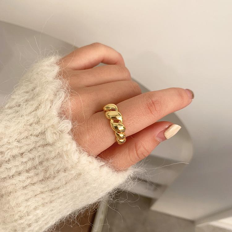 925 Sterling Silver Croissant Wrap Adjustable Rings For Women Wedding Elegant Designer Jewelry Ladies Accessories Jewellery