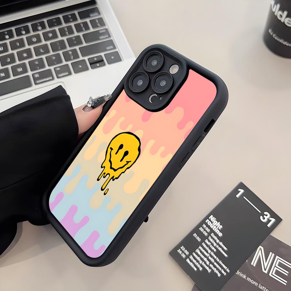 Colorful Danish Smiley Phone Case For IPhone 17 Air 16 E 15 14 Plus 13 12 11 Pro Max Silicone Soft Case