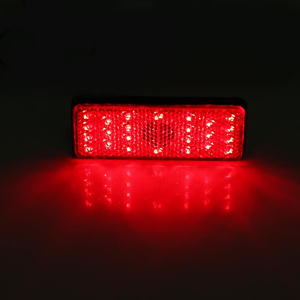 Motorcycle Scooter Moped Rectangle LED Reflector Tail Brake Light Stop Lamp Red