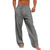 Men's 2025 Summer Linen Pants - Breathable, Solid Color, Casual Beach Style with Front Pockets