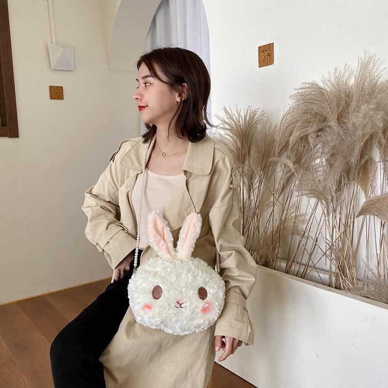 Cute Rabbit Mini Crossbody Bag With Zip Closure And Inner Pocket For Women