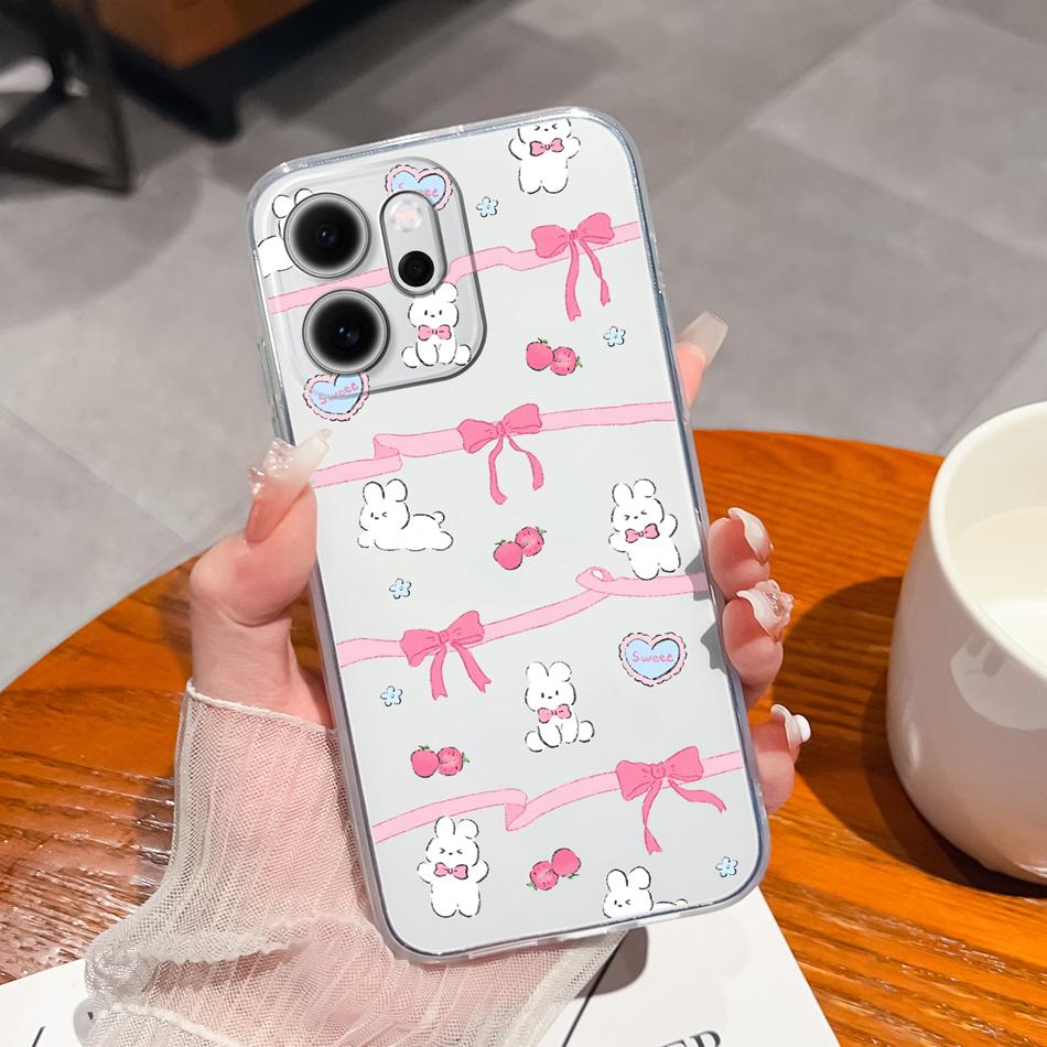 For Oppo Reno 14F 5G Phone Case Leisure Style Patterns Soft Silicone TPU Transparent Lightweight Cover For Oppo Reno14 F Capa