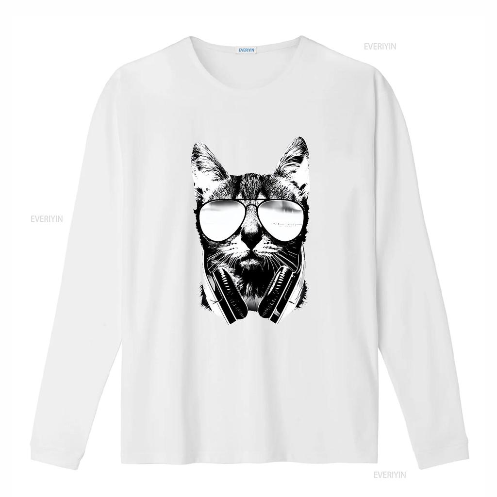 Gravity Trading Mens Cool DJ Cat Solar Color Changing T Shirt Sun vintage Washed Slightly designer clothes Versatile Unisex