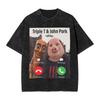 Tung Tung Tung Sahur Triplo E John Pork Chiamando Brianrot Maglietta Harajuku Magliette Manica Corta Top Estivi Cotone Girocollo Top