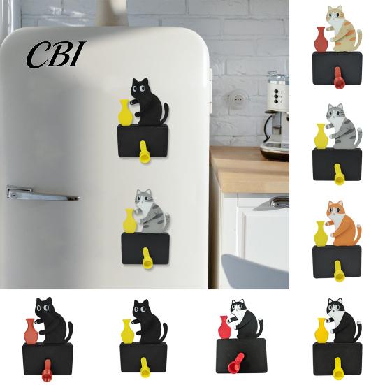 Animal Fridge Magnet Cat Pushing Vase Refrigerator Magnet, 3D Printed Whiskers Holder Kitchen Decor Pet Memorial Keepsake Decoration, Gift for