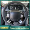 Lenkrad-Bespannung Handgenäht Schwarzes Leder Für Land Rover Range Rover Evoque Discovery 5 Autozubehör