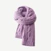 Solid color scarf women's winter new trend versatile shawl knitted thickened warm cute scarf