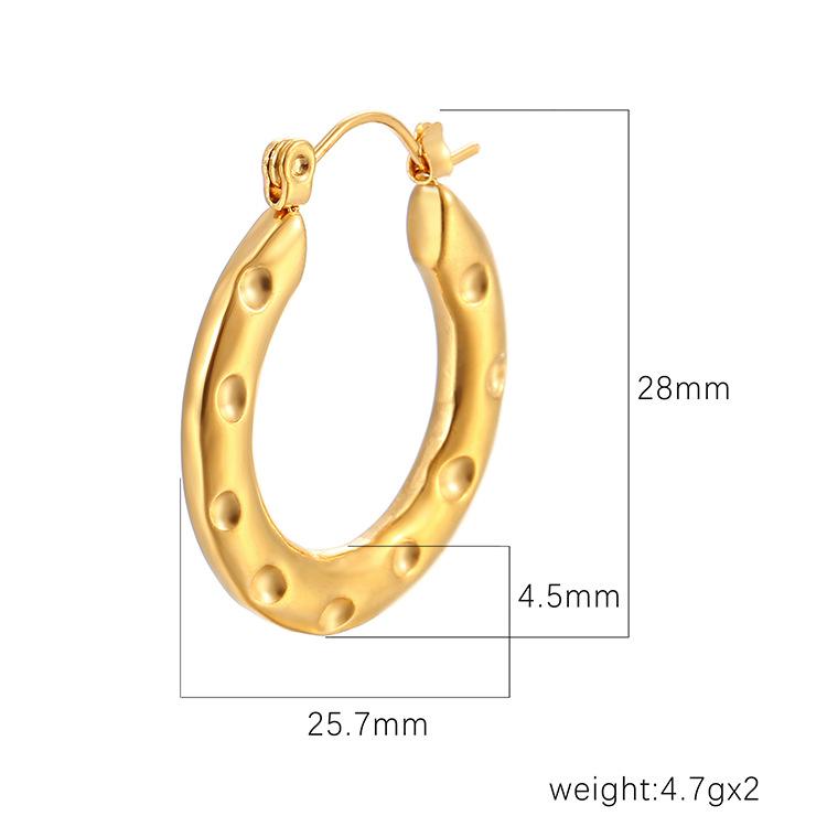 Round Dot Earrings High Sense Geometric Women's Versatile Trend Plated 18K Stainless Steel Earrings