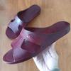 No Shipping, New Summer Chinese Men's Casual Home Soft Bottom Oil Slippers Non-slip Reddish-brown Men's Sandals.