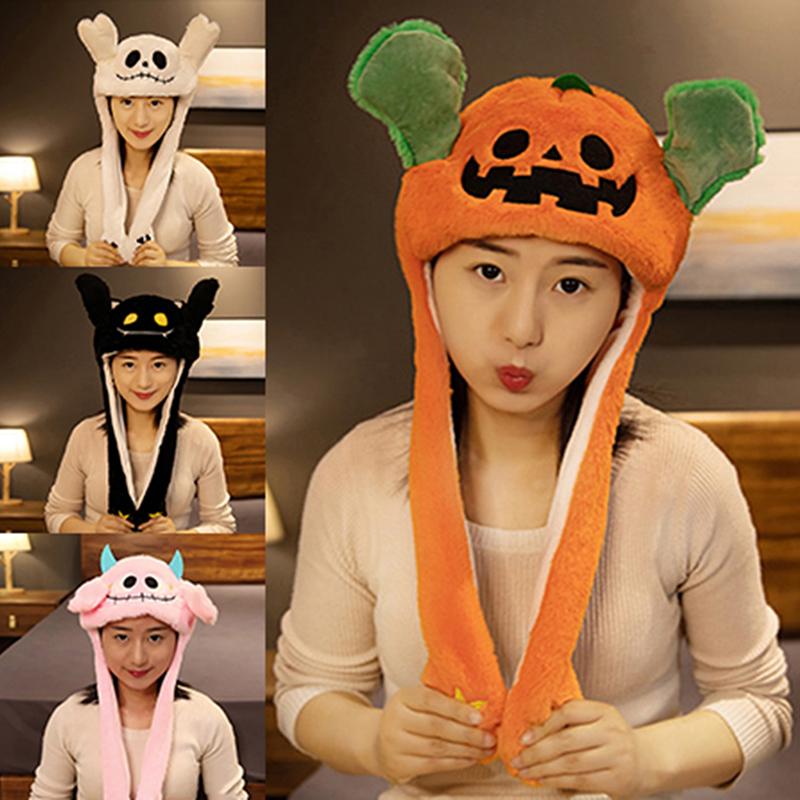 Cappello Divertente Peluche Animale Carino con Orecchie che si Muovono Salterellanti, Cappellino Regalo di Compleanno per Halloween