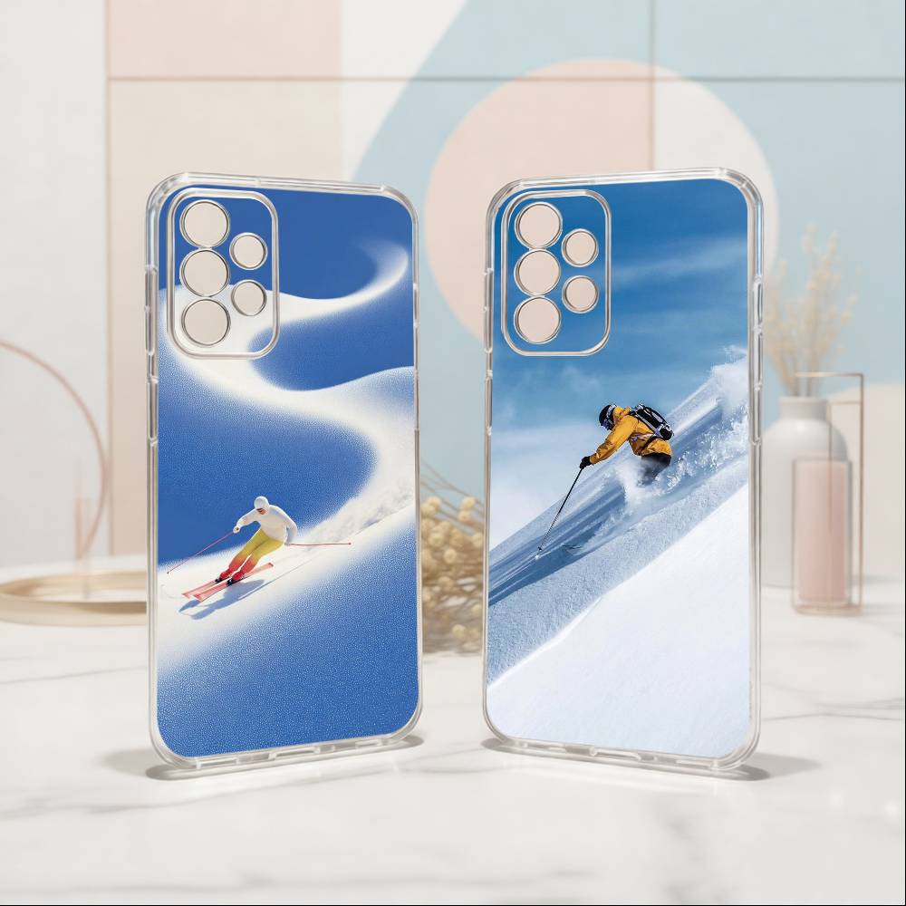 Sport Snowboarding Phone Case Transparent Silicone Soft For Samsung S25,S24,S21,S22,S23,S30,Ultra,S20,Plus,Fe