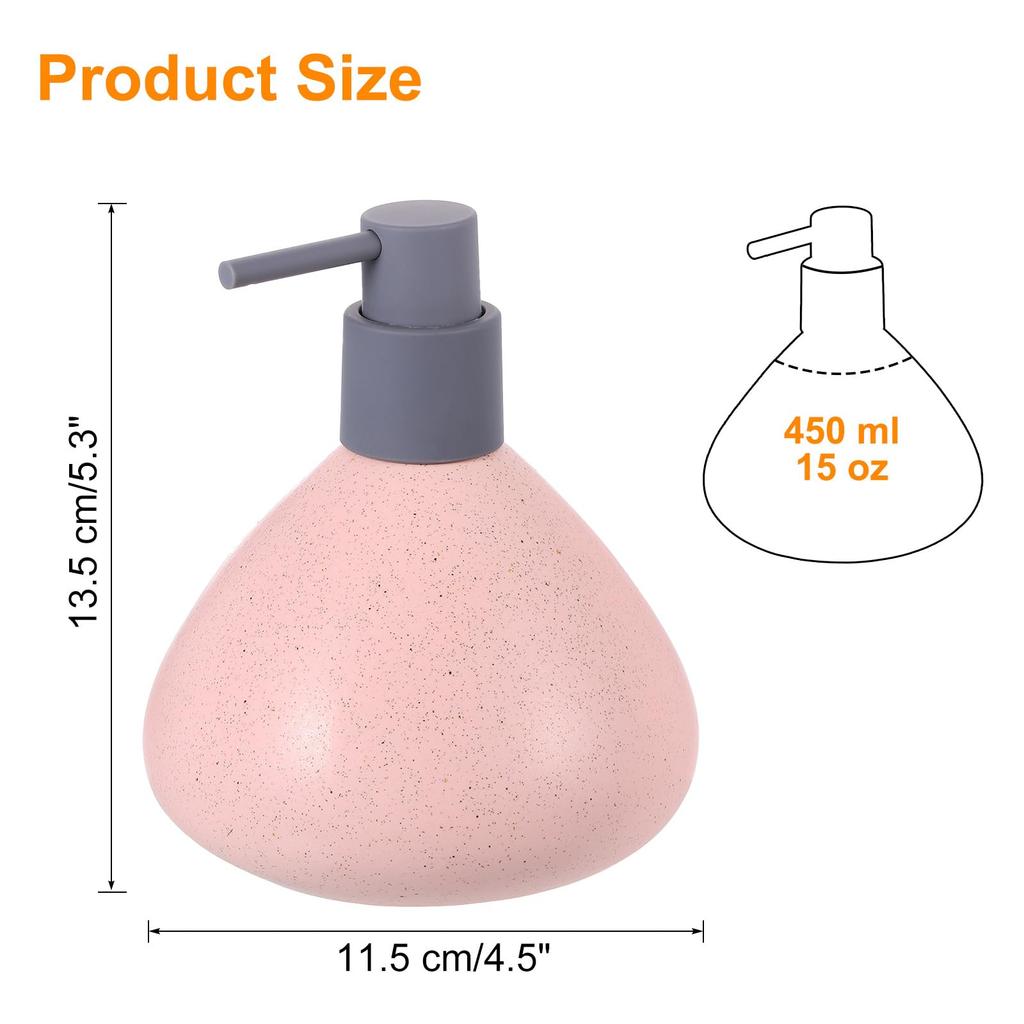 uxcell Foam Soap Dispenser Ceramic Foam Soap Pump for Bathroom 450ml Beige