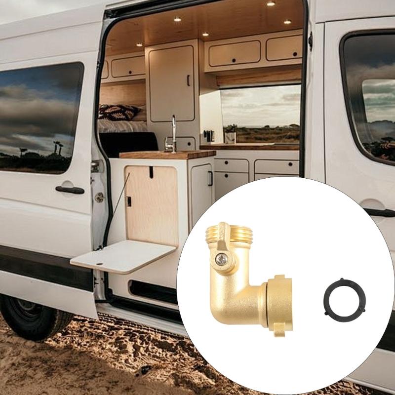 Brass RVs Water Inlet Connector 3/4GHT Ball Valves with Switches Space Saving Design Universal Compatibility