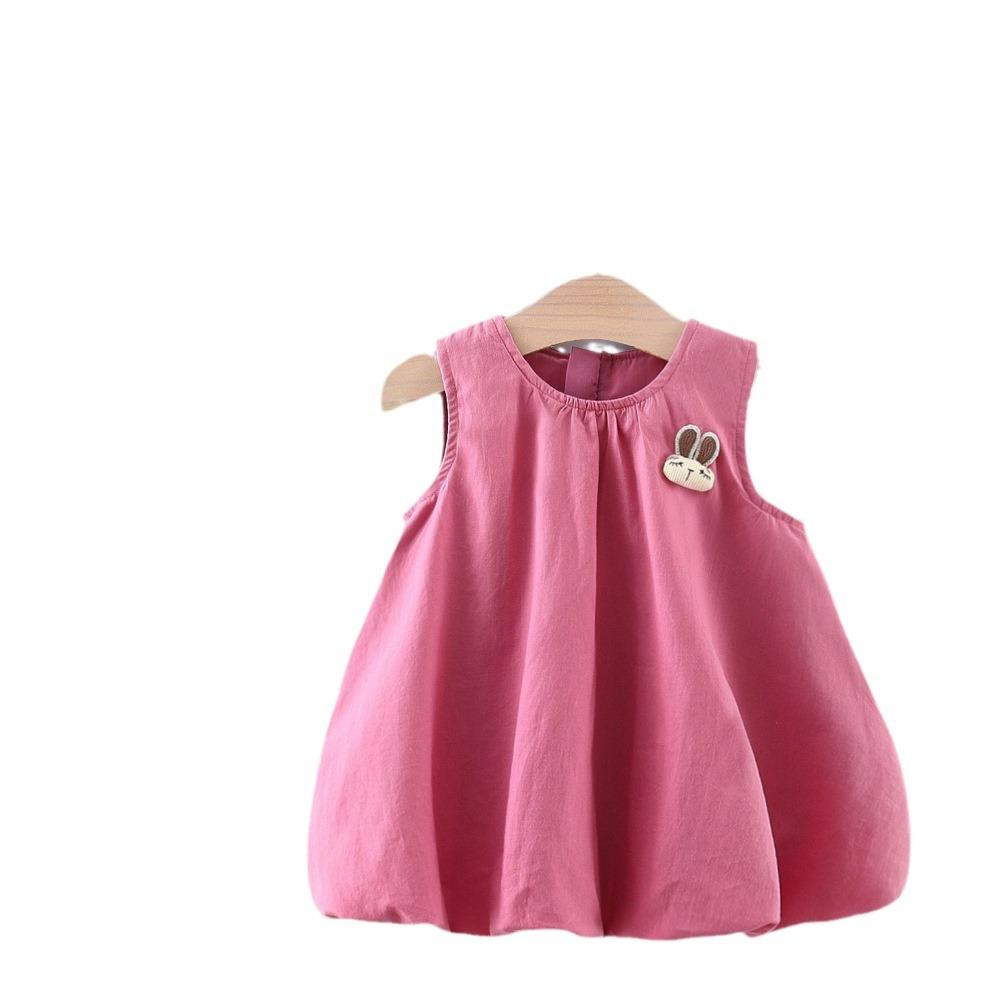 Girl Summer Cute Long Eared Girl Dress Baby Versatile Flower Bud Dress Princess Dress