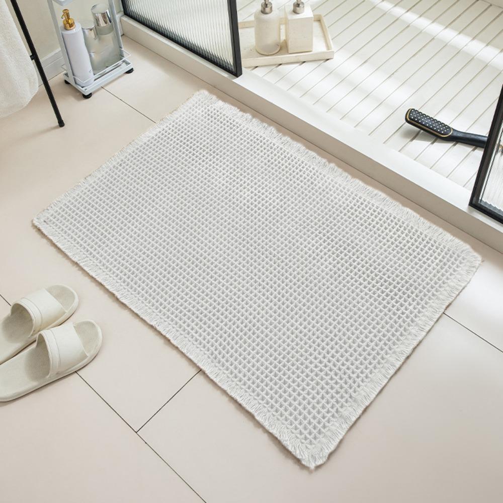 Doormat Bathroom Carpet Super Absorbent Floor Mat Quick Drying Linen Woven Bath Mat Living Room