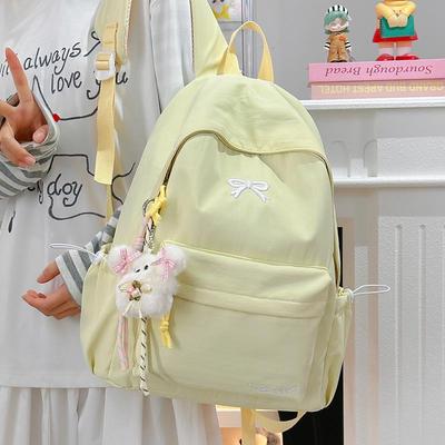 2025 Cute Bow Korean Style Backpack for Girls - Perfect for Junior High School Students