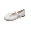 Bow Light Mouth Single Shoes Summer New One-word Belt Mary Jane Shoes with Skirt Women's Shoes