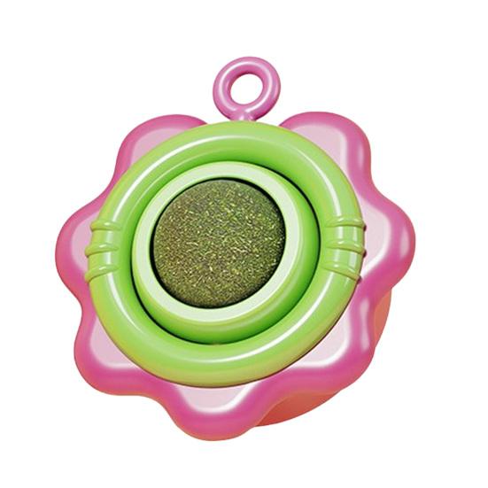 Catnip Ball Cat Toy Rotatable Cat Lick Ball Safe Cat Chew Toy with Adhesive for Kitten Teething Wall Mounted Catnip Toy