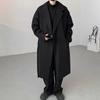 Men's Single-Breasted Wool Trench Coat - British Style Long Overcoat for Spring, Autumn, and Winter