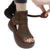 Foreign Trade Large Size Spring and Summer Muffin Thick Sole Heightening Sandals Women's Fashion Versatile Outer Wear Hollow Roman Cool Boots Women