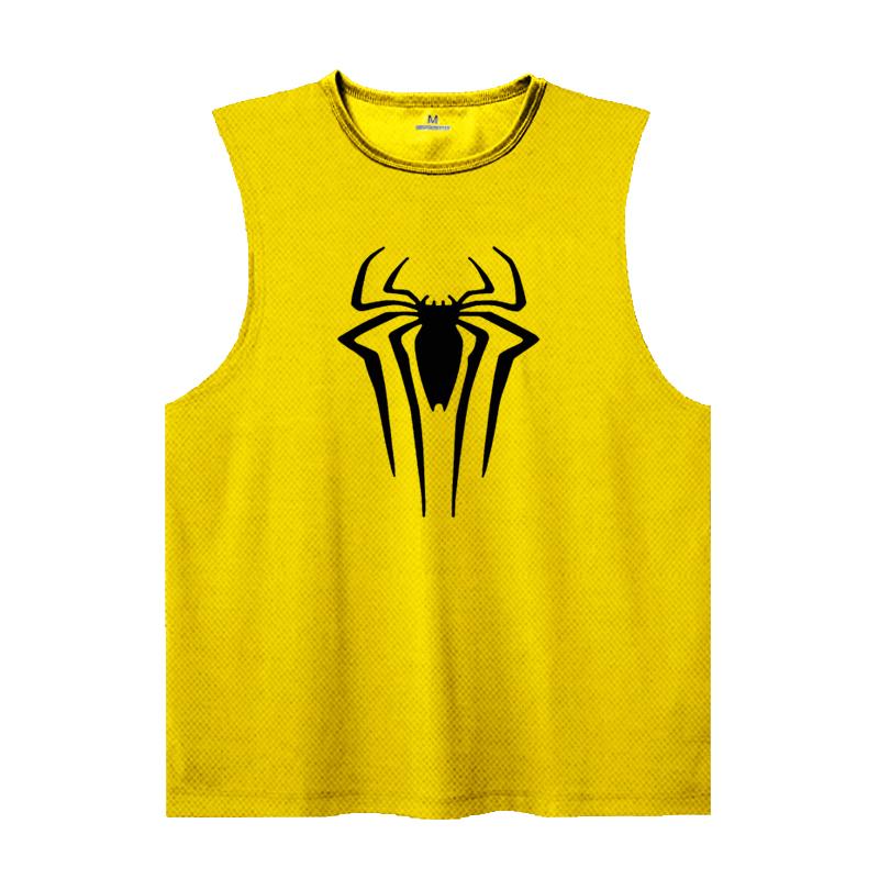 Summer Round Neck 3D Spider Pattern Printed Top Fashionable Casual Sleeveless Vest Men's T-shirts