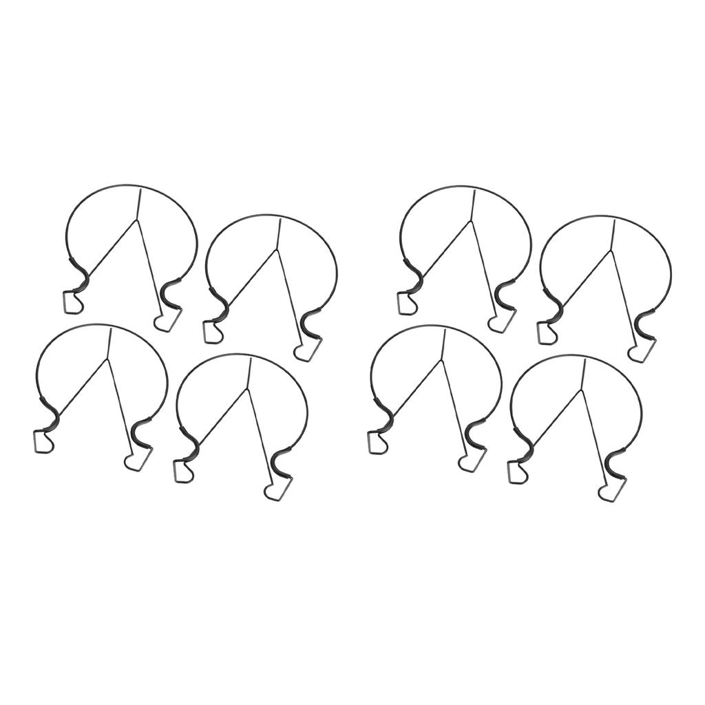 8pcs Railing Plant Pot Holder Iron Rack Floating Garden Flower Pot Stand Baskets Shelf for Outdoor