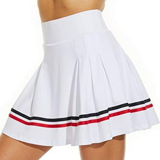 Women's Pleated Tennis Skirt with Pockets and Built-in Shorts - High-Elastic Golf Sports Skort