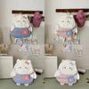 Cat Cartoon Embroidered Backpack For Girls Large Capacity Nylon School Bag With Zipper Closure For Daily Use