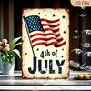 Tin Sign Vintage Th of July Metal Wall Art American Flag Retro Patriotic Poster  Rusted Look Independence Day Decoration for
