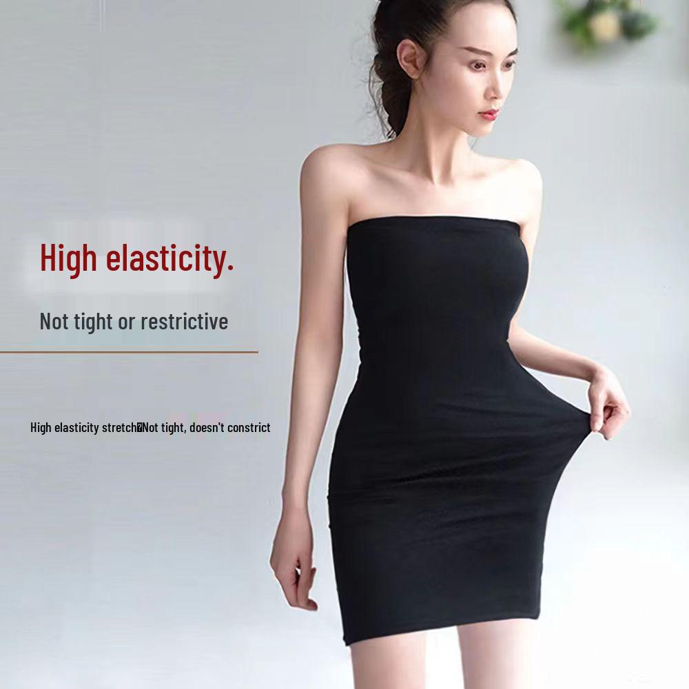 Versatile Strapless Bandeau Dress - Tight Long Wrap Base Dress