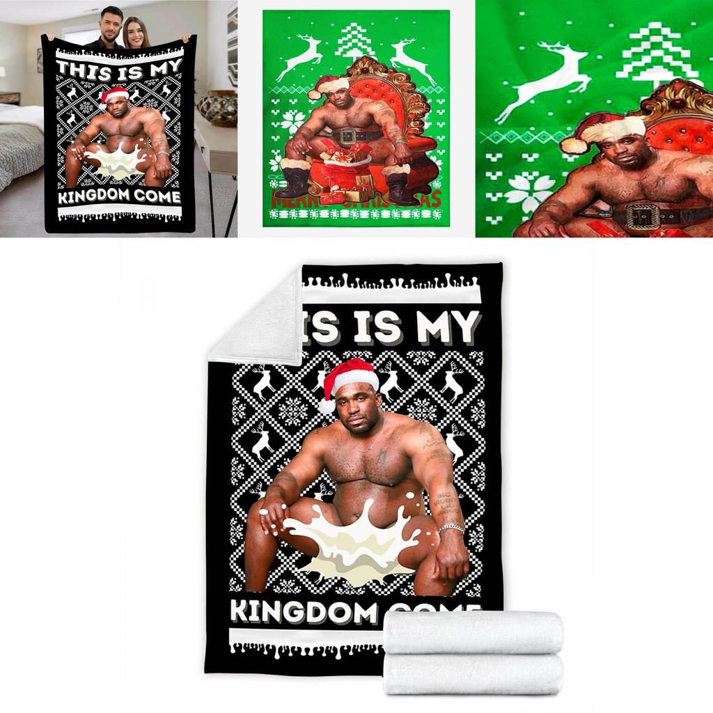 Premium Christmas Barry Wood Meme Blanket Super Soft Flannel Winter Warm Sofa Throw