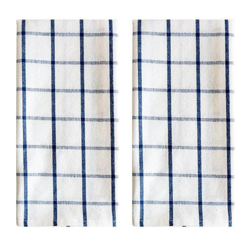 Cotton Dish Cloths Pack of 2 Highly Absorbent Quick Drying Super Soft Premium Kitchen Towels with Hanging Loop for Hand & Tea