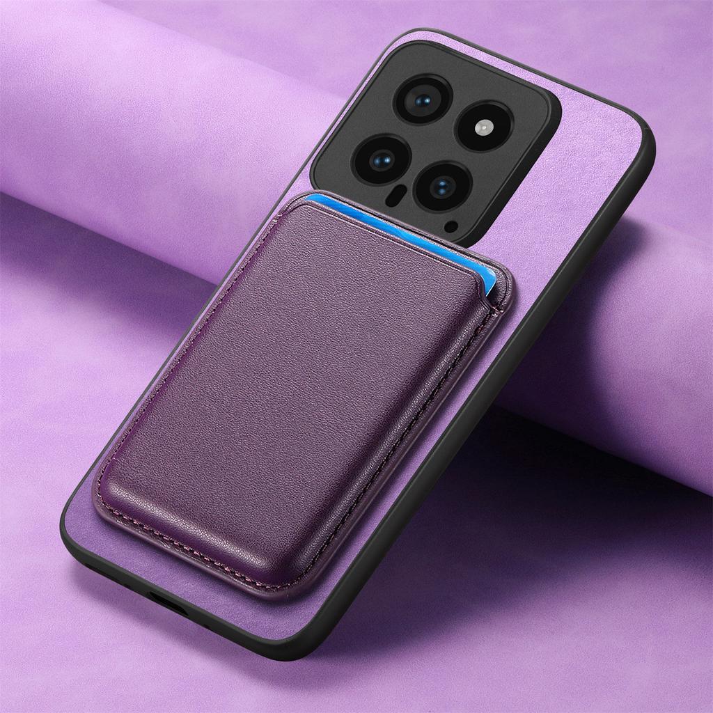 Xiaomi Mi 15pro Mobile Phone Case Is All-inclusive Plain Leather Note14 Magnetic Card Bag, Simple Redmi K80 Protective Case.