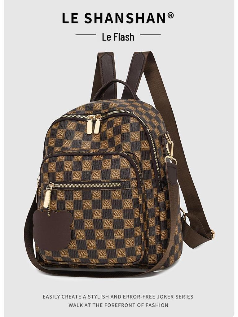 Damenmode Rucksack mit großem Fassungsvermögen und Print für den lässigen Pendelverkehr und die Nutzung im mittleren Alter