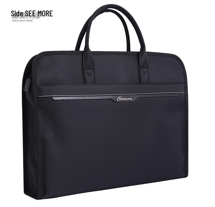 Large Capacity Oxford Cloth Double-Layer Business Briefcase/Document Bag with Printing чёрный