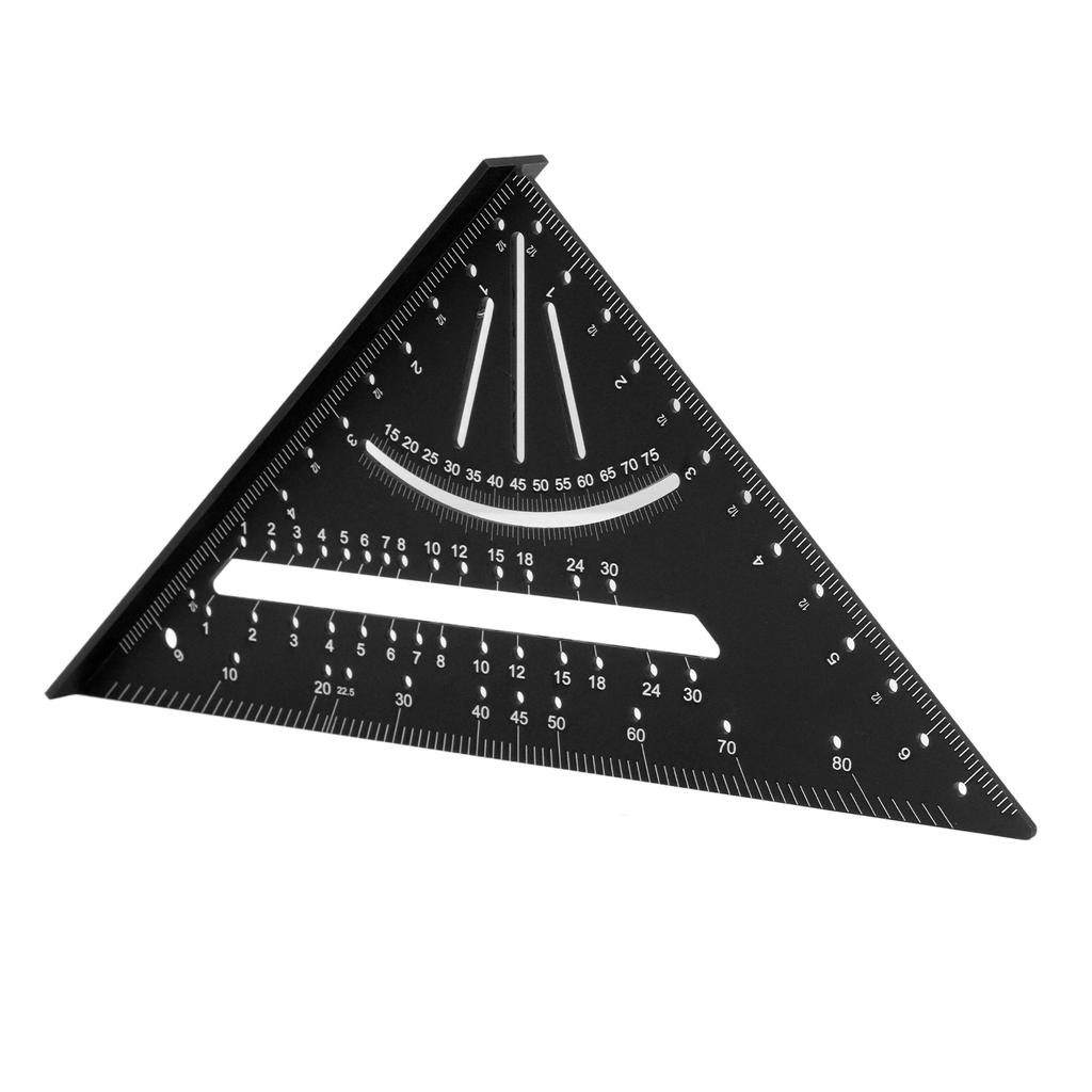 7 Inch 90 Degree Rafter   Protractor Aluminum Alloy Woodworking Triangular Ruler Multi Angle Msuring Marking Tool