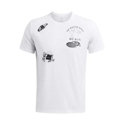 Cartoon Letter Print Casual Round Neck Short Sleeve T-Shirt Men Tops White 1383414-100