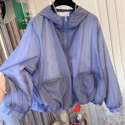 Purple Sports and Leisure Hooded Sunscreen Shirt Women's Outdoor Jacket