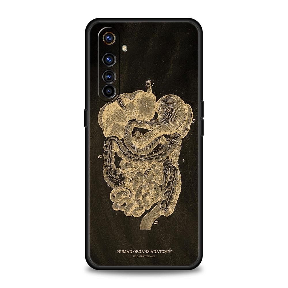Case For Realme 12 11 10 9 8 5G 7 6 GT5 GT3 GT2 Pro Plus C21 C11 C25 C35 GT Neo 2 3 3T 5 Cover Skeleton Chalkboard Body Heart