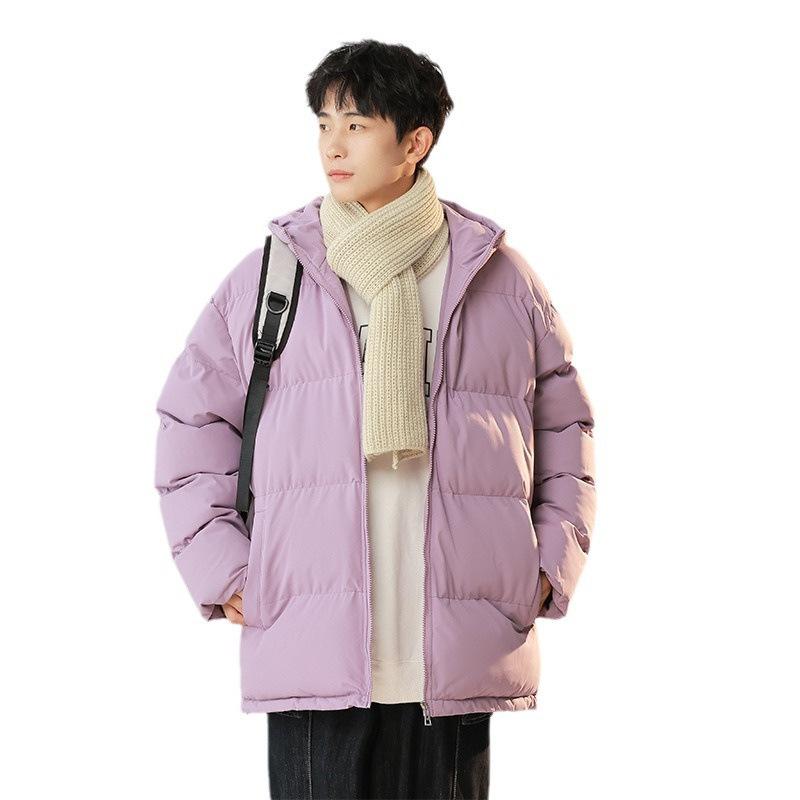 Padded Clothes Men's Candy Color Winter New Trend Loose Hooded Padded Jacket Thickened To Keep Warm