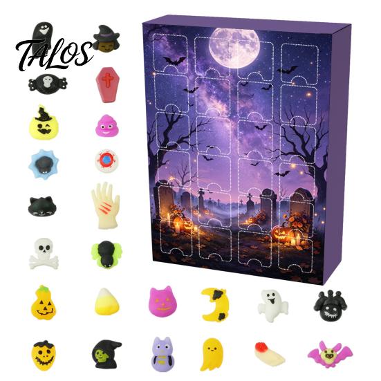 Fidget Toys for Anxiety Halloween Advent Calendar 2026, 24 Pcs Mini Squeeze Figures Countdown Calendar, Novelty Party Supplies Slow Rising Stress